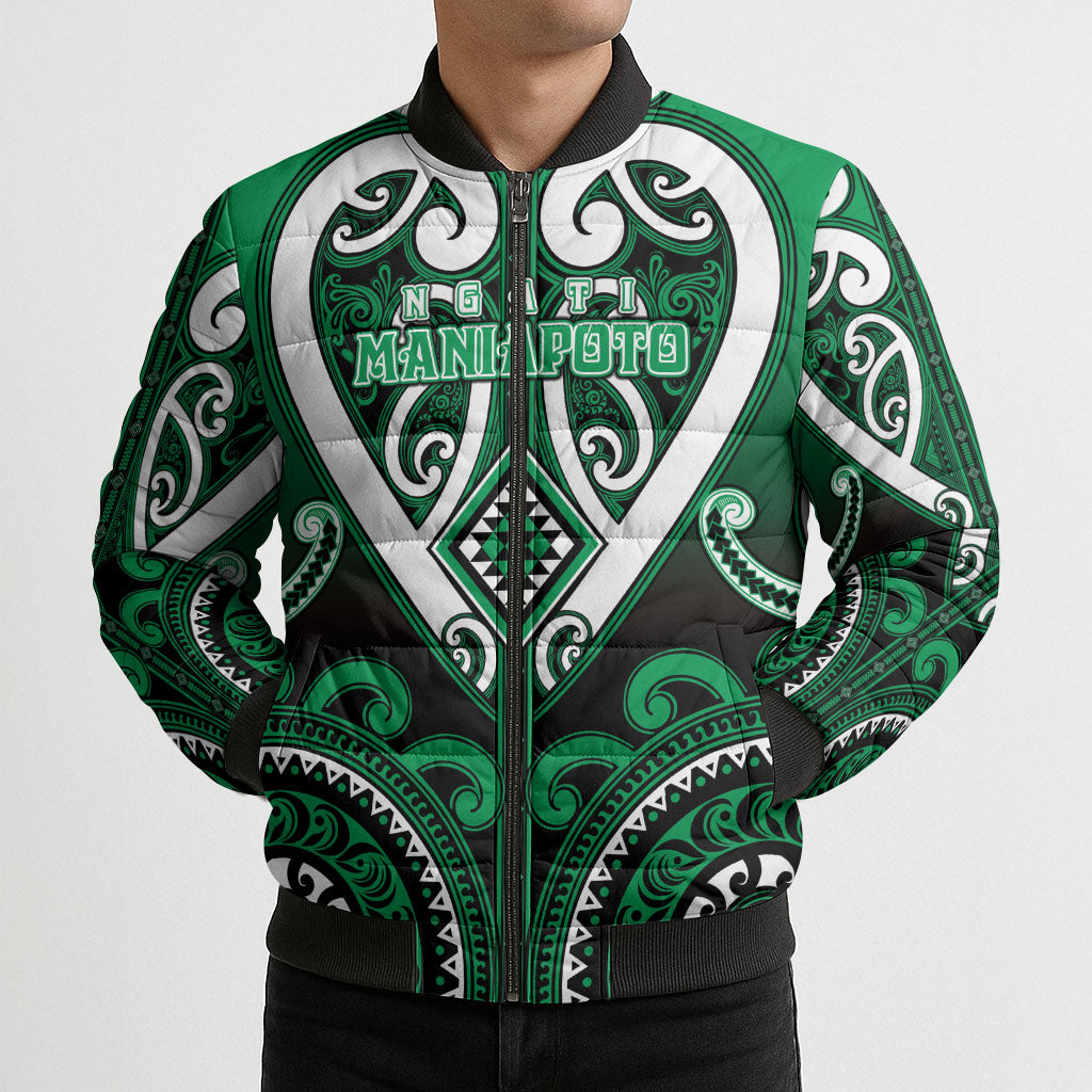 Custom Aotearoa Ngati Maniapoto Bomber Puffer Jacket Maori Tribal Pattern LT05 - Polynesian Pride