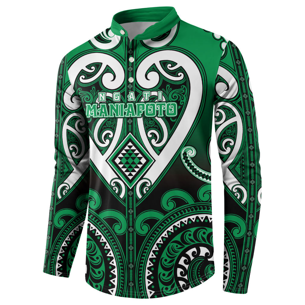 Custom Aotearoa Ngati Maniapoto Button Sweatshirt Maori Tribal Pattern LT05 - Polynesian Pride
