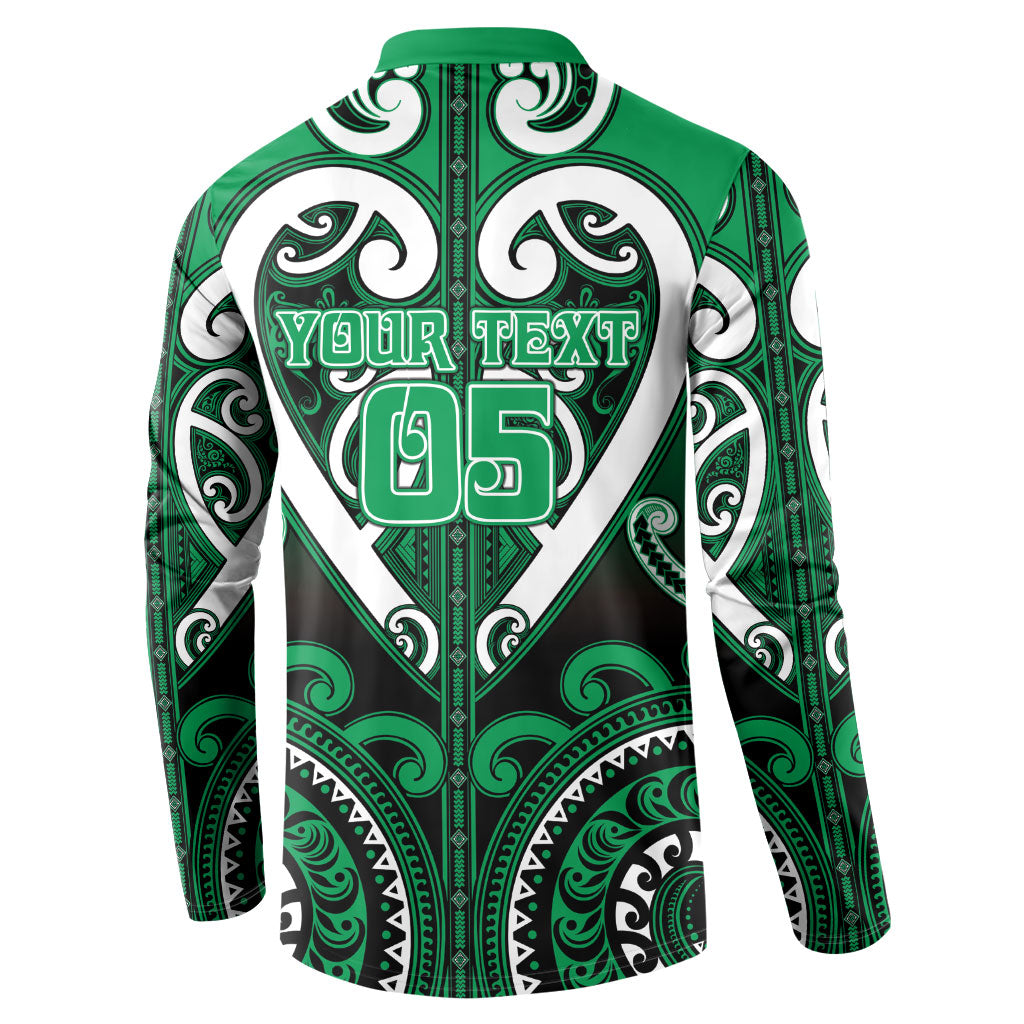 Custom Aotearoa Ngati Maniapoto Button Sweatshirt Maori Tribal Pattern LT05 - Polynesian Pride
