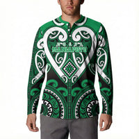 Custom Aotearoa Ngati Maniapoto Button Sweatshirt Maori Tribal Pattern LT05 - Polynesian Pride