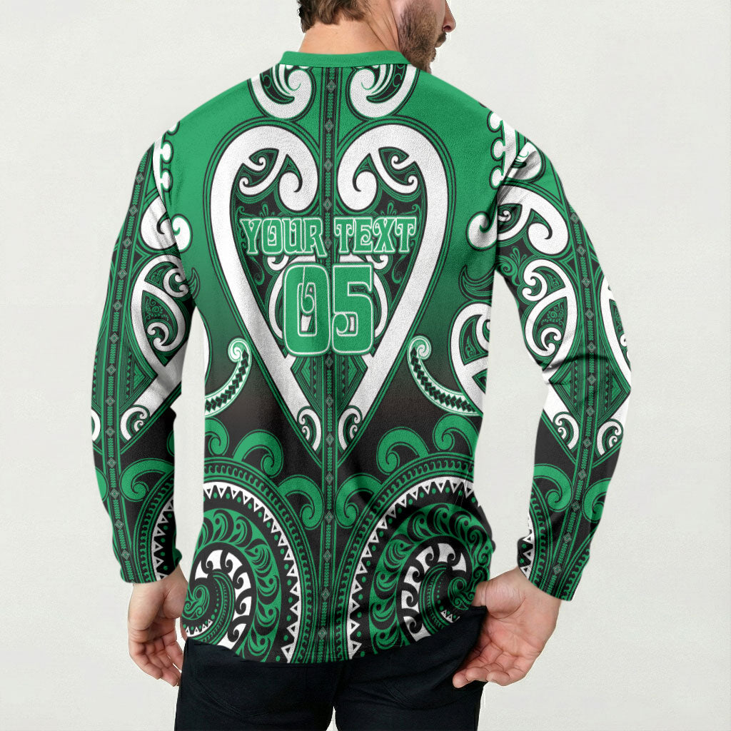 Custom Aotearoa Ngati Maniapoto Button Sweatshirt Maori Tribal Pattern LT05 - Polynesian Pride