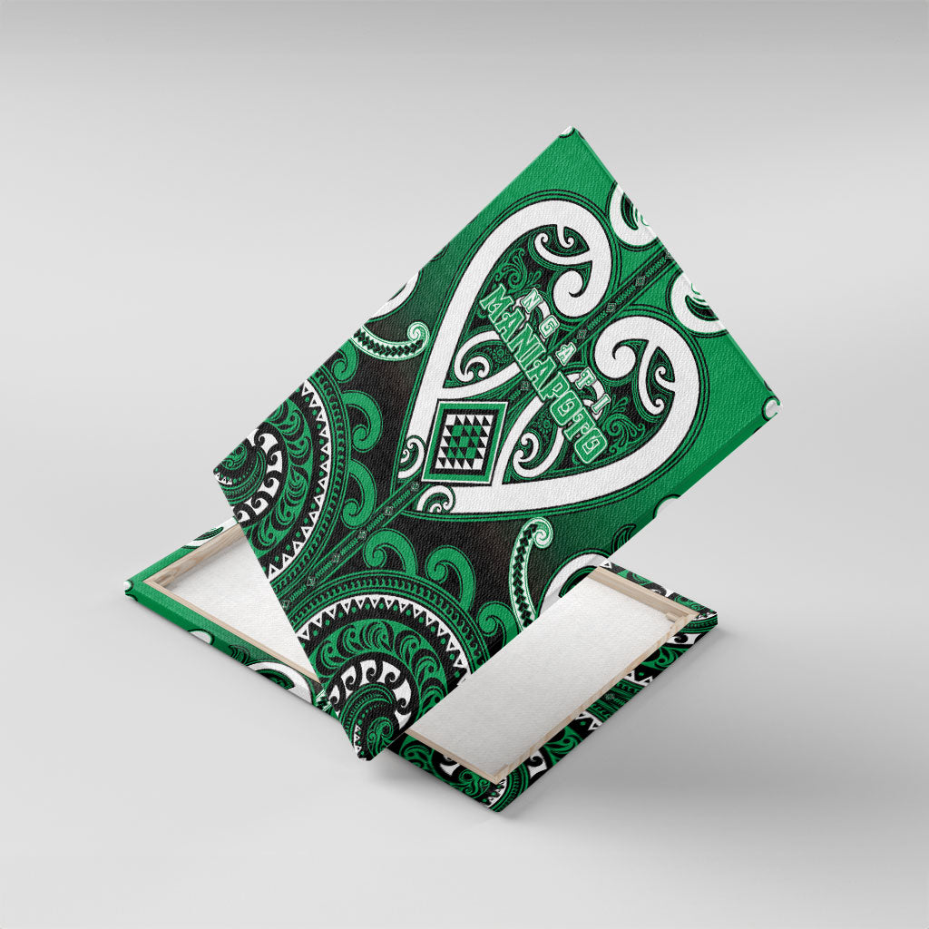 Aotearoa Ngati Maniapoto Canvas Wall Art Maori Tribal Pattern LT05 With Frame Green - Polynesian Pride