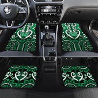 Custom Aotearoa Ngati Maniapoto Car Mats Maori Tribal Pattern LT05 Set 4pcs Green - Polynesian Pride