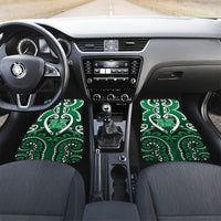 Custom Aotearoa Ngati Maniapoto Car Mats Maori Tribal Pattern LT05 Set 2pcs - Front Green - Polynesian Pride