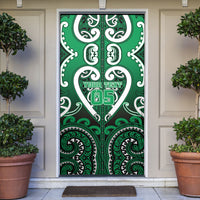 Custom Aotearoa Ngati Maniapoto Door Cover Maori Tribal Pattern LT05 Green - Polynesian Pride