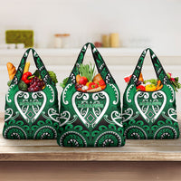 Aotearoa Ngati Maniapoto Grocery Bag Maori Tribal Pattern LT05 3-pack One Size Green - Polynesian Pride