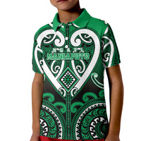 Custom Aotearoa Ngati Maniapoto Kid Polo Shirt Maori Tribal Pattern LT05 Kid Green - Polynesian Pride