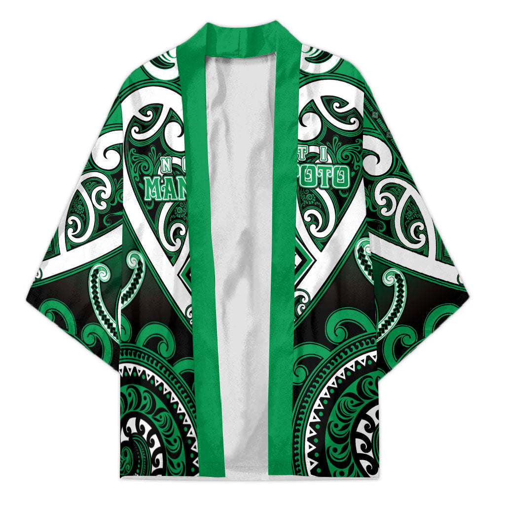 Custom Aotearoa Ngati Maniapoto Kimono Maori Tribal Pattern LT05 Unisex Green - Polynesian Pride