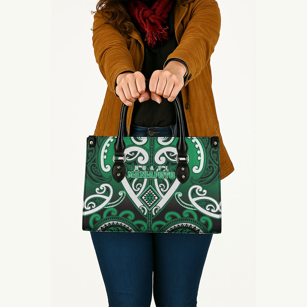 Aotearoa Ngati Maniapoto Leather Bag Maori Tribal Pattern LT05 - Polynesian Pride