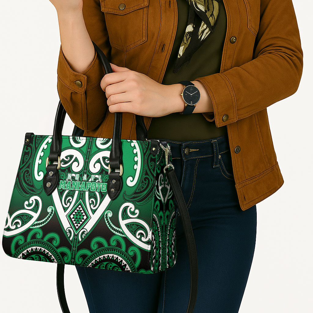 Aotearoa Ngati Maniapoto Leather Bag Maori Tribal Pattern LT05 - Polynesian Pride
