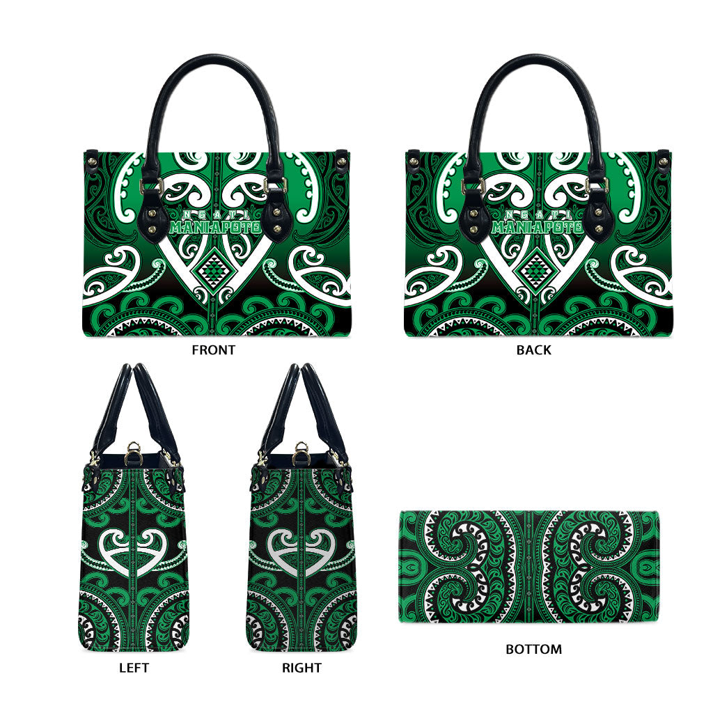 Aotearoa Ngati Maniapoto Leather Bag Maori Tribal Pattern LT05 - Polynesian Pride