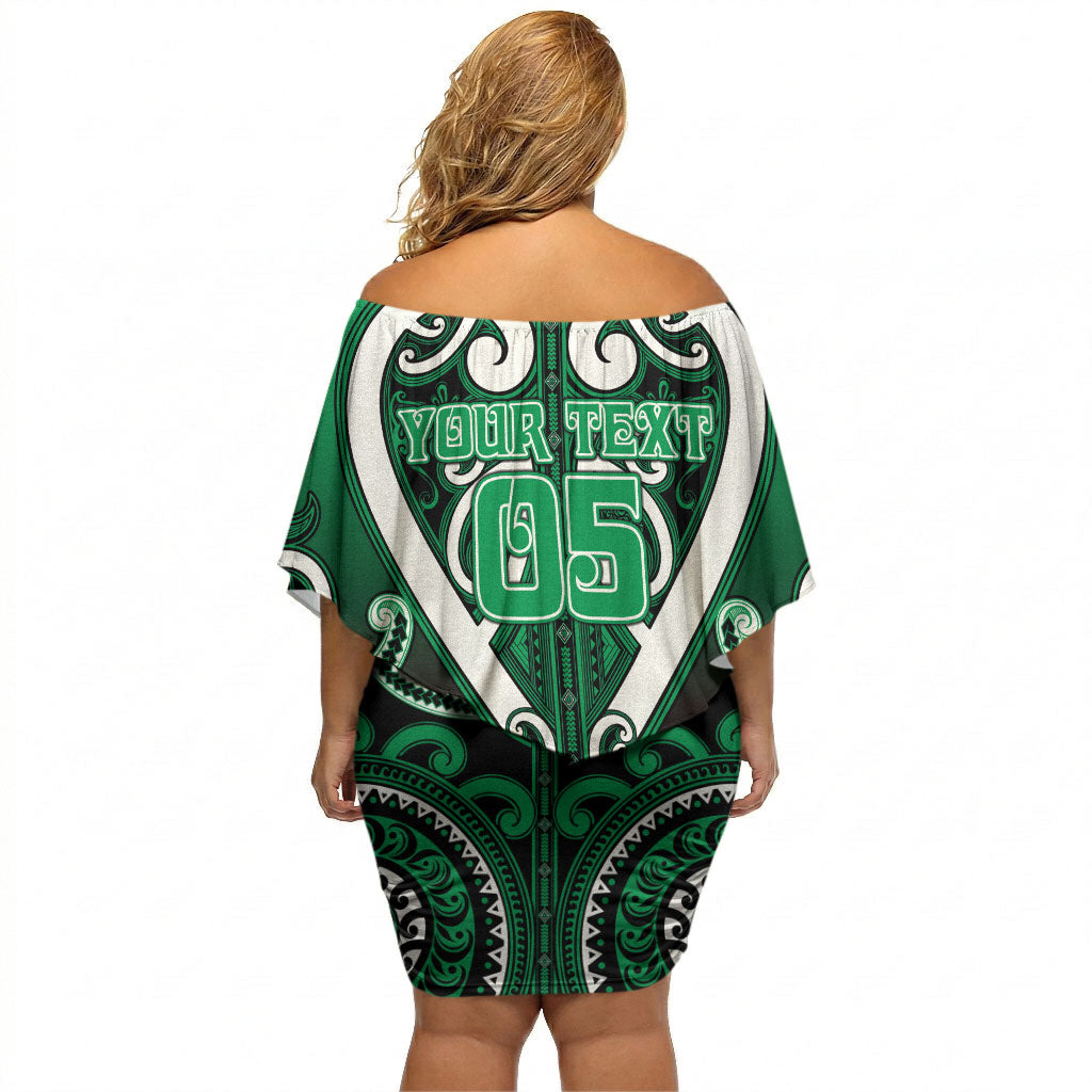 Custom Aotearoa Ngati Maniapoto Off Shoulder Short Dress Maori Tribal Pattern LT05 - Polynesian Pride