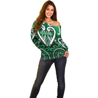 Custom Aotearoa Ngati Maniapoto Off Shoulder Sweater Maori Tribal Pattern LT05 - Polynesian Pride