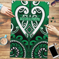 Aotearoa Ngati Maniapoto Puzzle Maori Tribal Pattern LT05 Green - Polynesian Pride