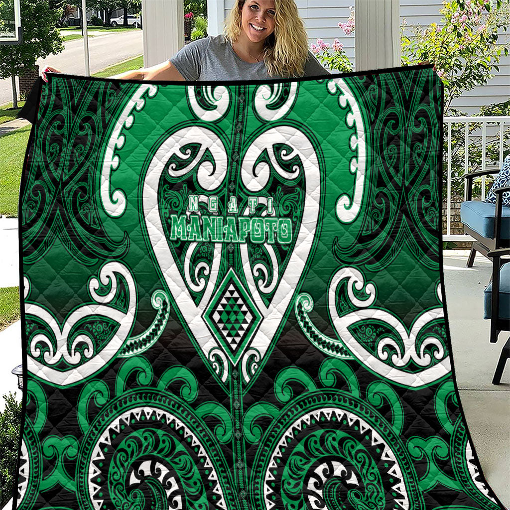 Aotearoa Ngati Maniapoto Quilt Maori Tribal Pattern LT05 Green - Polynesian Pride