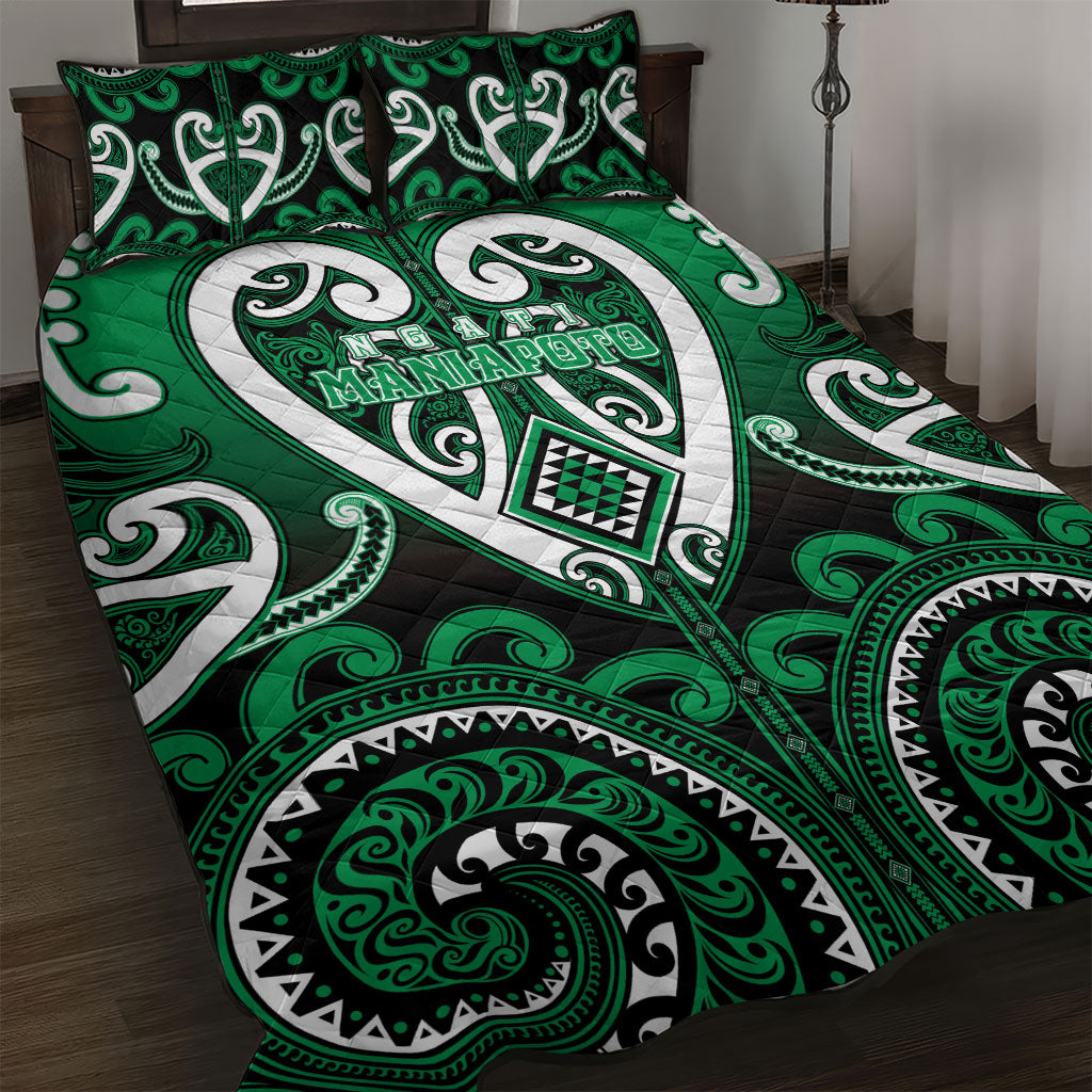 Aotearoa Ngati Maniapoto Quilt Bed Set Maori Tribal Pattern LT05 Green - Polynesian Pride