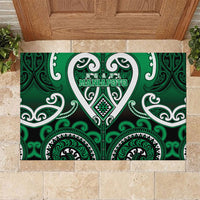 Aotearoa Ngati Maniapoto Rubber Doormat Maori Tribal Pattern LT05 Green - Polynesian Pride