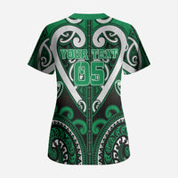 Custom Aotearoa Ngati Maniapoto Scrub Top Maori Tribal Pattern LT05 - Polynesian Pride
