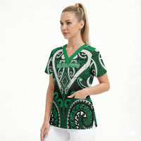 Custom Aotearoa Ngati Maniapoto Scrub Top Maori Tribal Pattern LT05 - Polynesian Pride