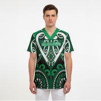Custom Aotearoa Ngati Maniapoto Scrub Top Maori Tribal Pattern LT05 - Polynesian Pride