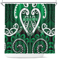 Aotearoa Ngati Maniapoto Shower Curtain Maori Tribal Pattern LT05 Green - Polynesian Pride