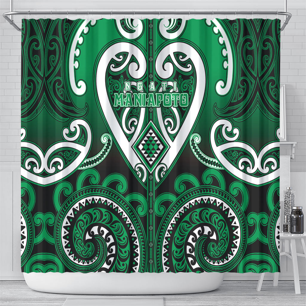 Aotearoa Ngati Maniapoto Shower Curtain Maori Tribal Pattern LT05 - Polynesian Pride