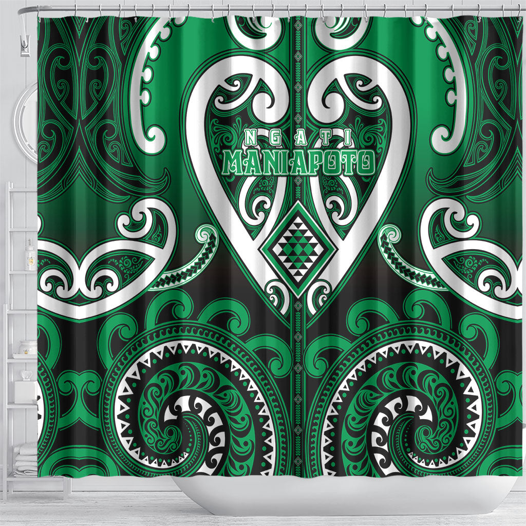 Aotearoa Ngati Maniapoto Shower Curtain Maori Tribal Pattern LT05 - Polynesian Pride