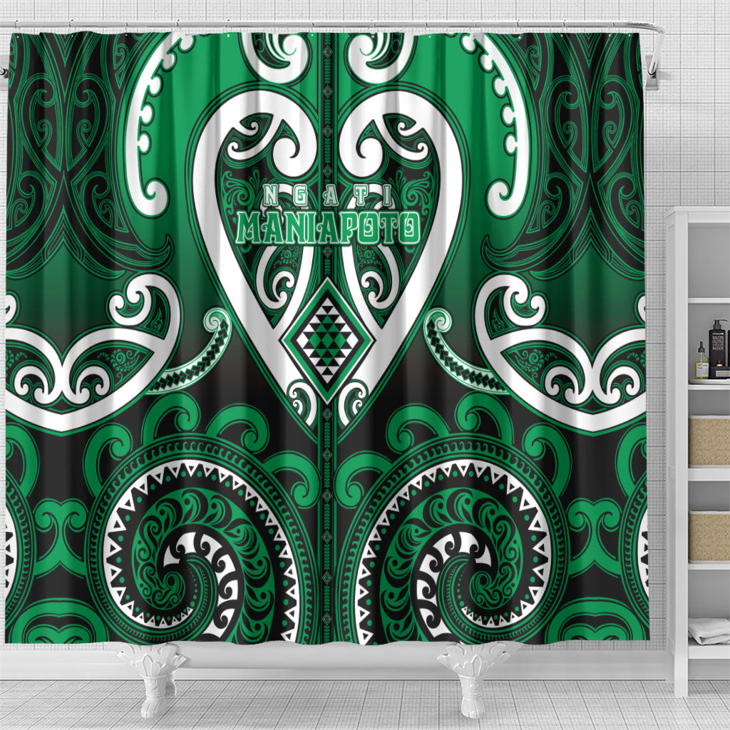 Aotearoa Ngati Maniapoto Shower Curtain Maori Tribal Pattern LT05 - Polynesian Pride