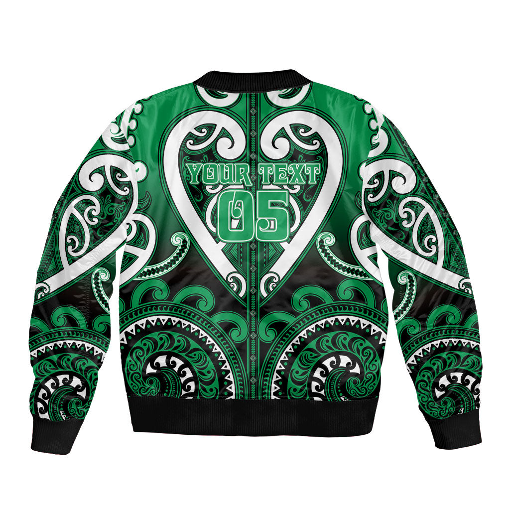 Custom Aotearoa Ngati Maniapoto Sleeve Zip Bomber Jacket Maori Tribal Pattern LT05 - Polynesian Pride
