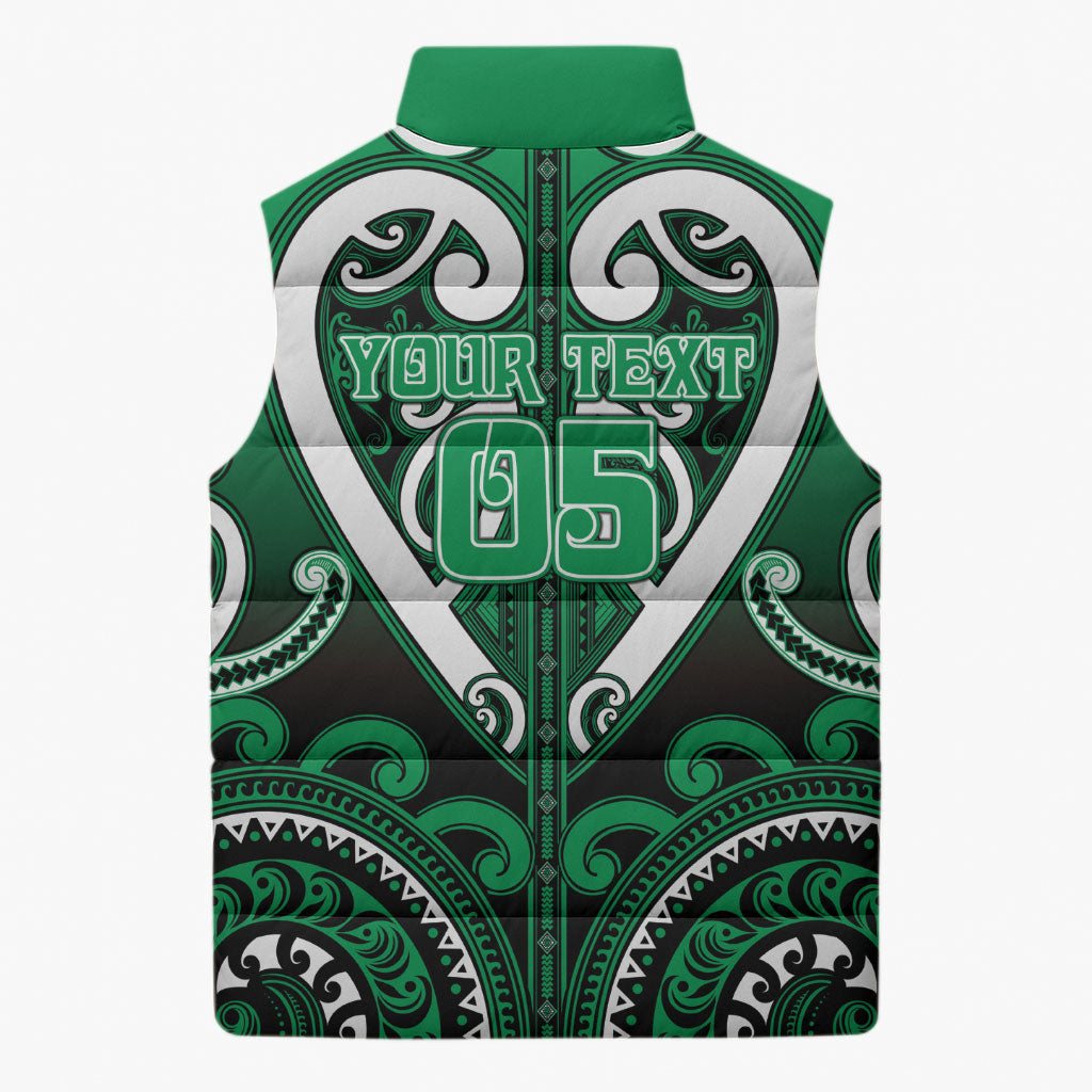 Custom Aotearoa Ngati Maniapoto Sleeveless Puffer Jacket Maori Tribal Pattern LT05 - Polynesian Pride