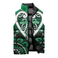 Custom Aotearoa Ngati Maniapoto Sleeveless Puffer Jacket Maori Tribal Pattern LT05 - Polynesian Pride
