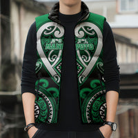 Custom Aotearoa Ngati Maniapoto Sleeveless Puffer Jacket Maori Tribal Pattern LT05 - Polynesian Pride