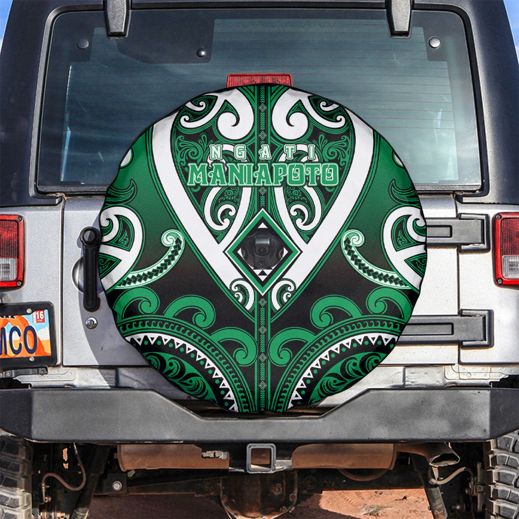 Aotearoa Ngati Maniapoto Spare Tire Cover Maori Tribal Pattern LT05 Green - Polynesian Pride