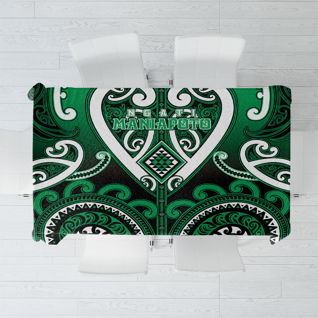 Aotearoa Ngati Maniapoto Tablecloth Maori Tribal Pattern LT05 Green - Polynesian Pride