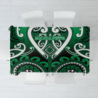 Aotearoa Ngati Maniapoto Tablecloth Maori Tribal Pattern LT05 Green - Polynesian Pride