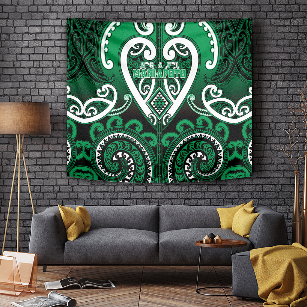 Aotearoa Ngati Maniapoto Tapestry Maori Tribal Pattern LT05 Green - Polynesian Pride