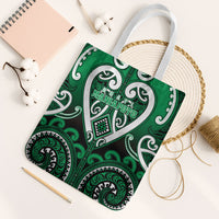 Aotearoa Ngati Maniapoto Tote Bag Maori Tribal Pattern LT05 White Strap One Size Green - Polynesian Pride