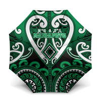 Aotearoa Ngati Maniapoto Umbrella Maori Tribal Pattern LT05 One Size Folded 11.42 inch Opened Diameter 37.4 inch Green - Polynesian Pride