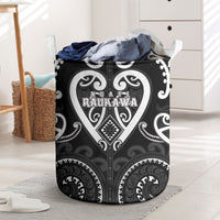 Aotearoa Ngati Raukawa Laundry Basket Maori Tribal Pattern LT05 Black - Polynesian Pride