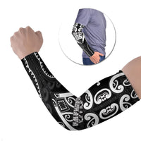 Custom Aotearoa Ngati Raukawa Arm Sleeves Maori Tribal Pattern LT05 Set of 2 Black - Polynesian Pride