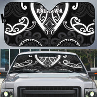 Aotearoa Ngati Raukawa Auto Sun Shade Maori Tribal Pattern LT05 Black - Polynesian Pride