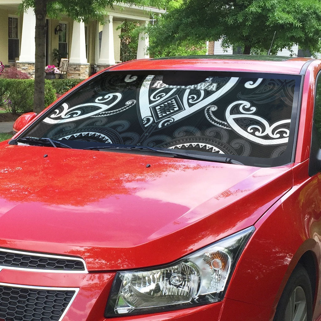Aotearoa Ngati Raukawa Auto Sun Shade Maori Tribal Pattern LT05 - Polynesian Pride