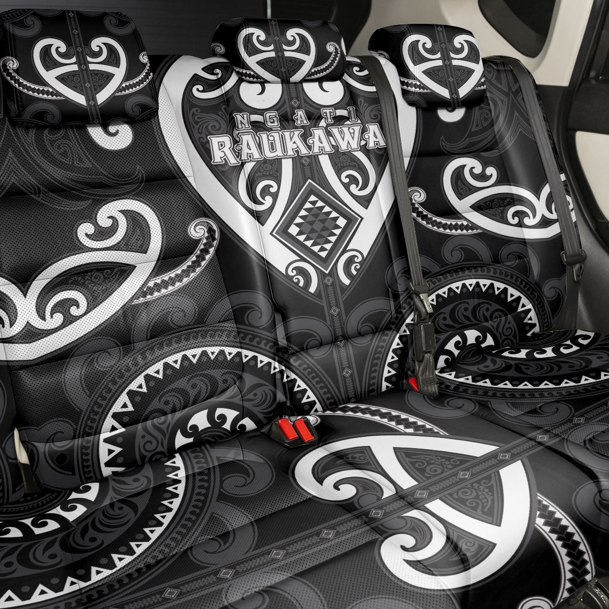 Aotearoa Ngati Raukawa Back Car Seat Cover Maori Tribal Pattern LT05 - Polynesian Pride