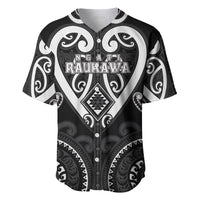Custom Aotearoa Ngati Raukawa Baseball Jersey Maori Tribal Pattern LT05 Black - Polynesian Pride
