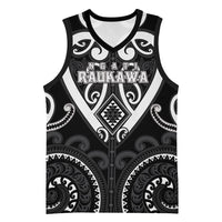 Custom Aotearoa Ngati Raukawa Basketball Jersey Maori Tribal Pattern LT05 Unisex Black - Polynesian Pride