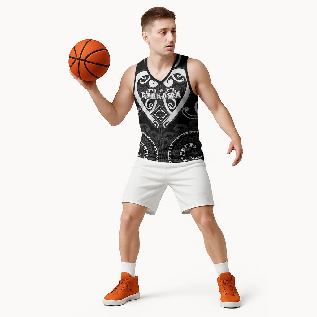 Custom Aotearoa Ngati Raukawa Basketball Jersey Maori Tribal Pattern LT05 - Polynesian Pride
