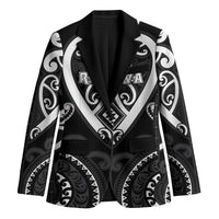 Custom Aotearoa Ngati Raukawa Blazer Maori Tribal Pattern LT05 Unisex Black - Polynesian Pride
