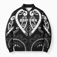 Custom Aotearoa Ngati Raukawa Bomber Puffer Jacket Maori Tribal Pattern LT05 Unisex Black - Polynesian Pride