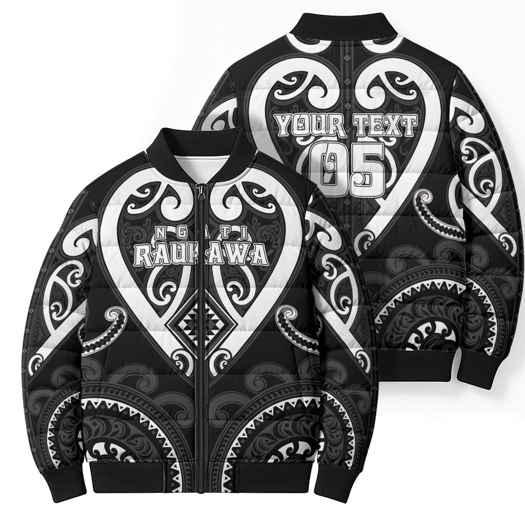 Custom Aotearoa Ngati Raukawa Bomber Puffer Jacket Maori Tribal Pattern LT05 - Polynesian Pride
