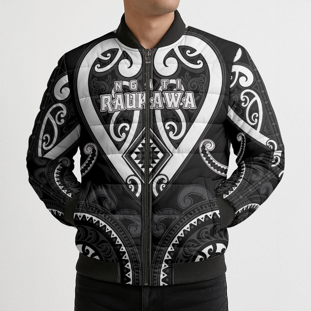 Custom Aotearoa Ngati Raukawa Bomber Puffer Jacket Maori Tribal Pattern LT05 - Polynesian Pride